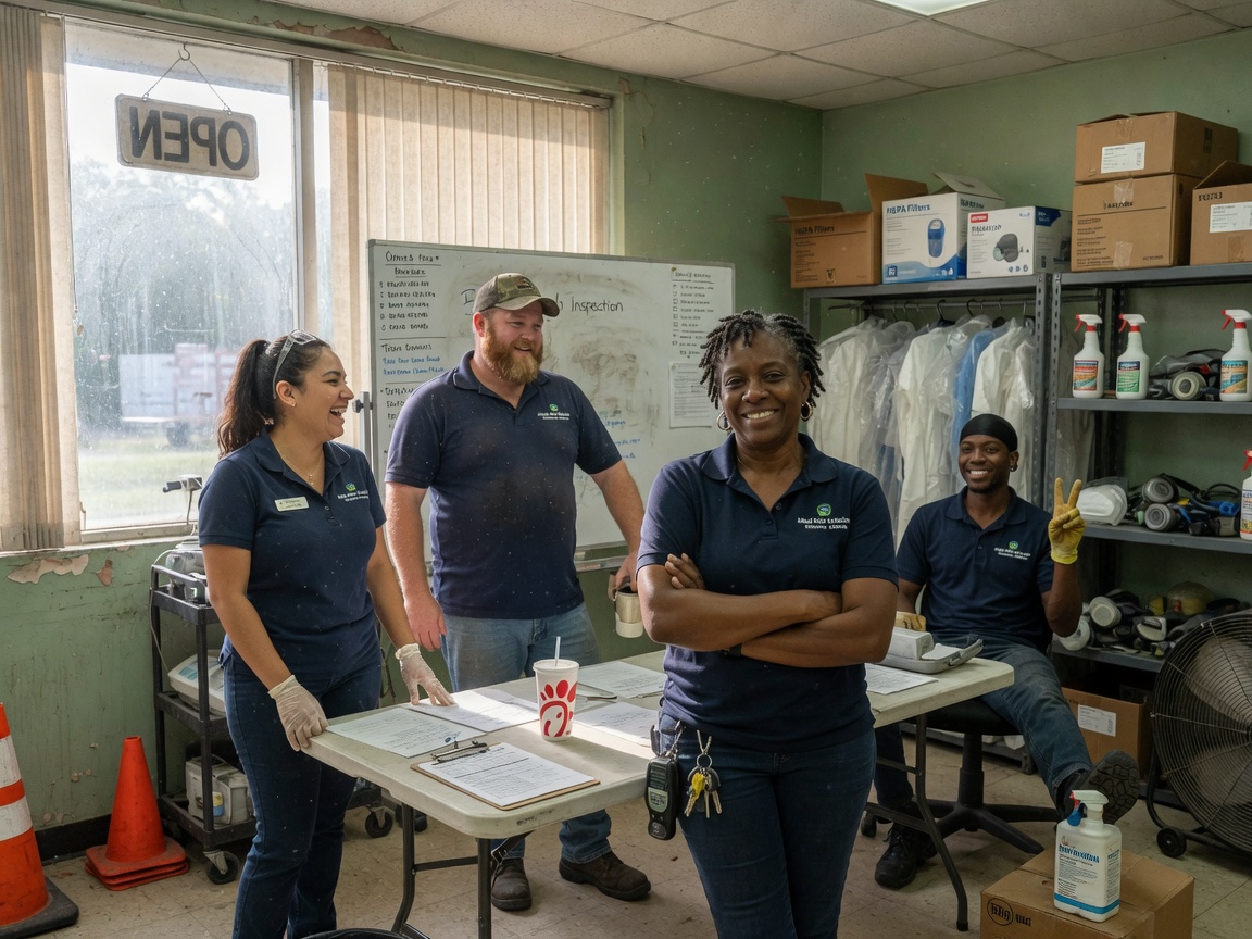 The Macon Mold Pros team at work in Macon